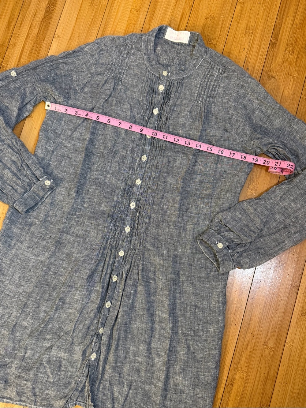CP Shades x Calypso Light Blue Linen Pintuck Tunic Grey Blue Size XS - Picture 8 of 13